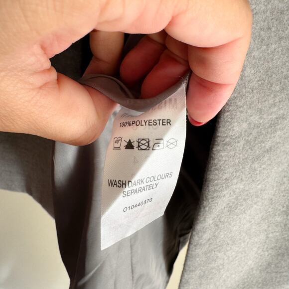 Missguided Grey Shoulder Cape Jacket - Size 8 - Picture 4 of 6